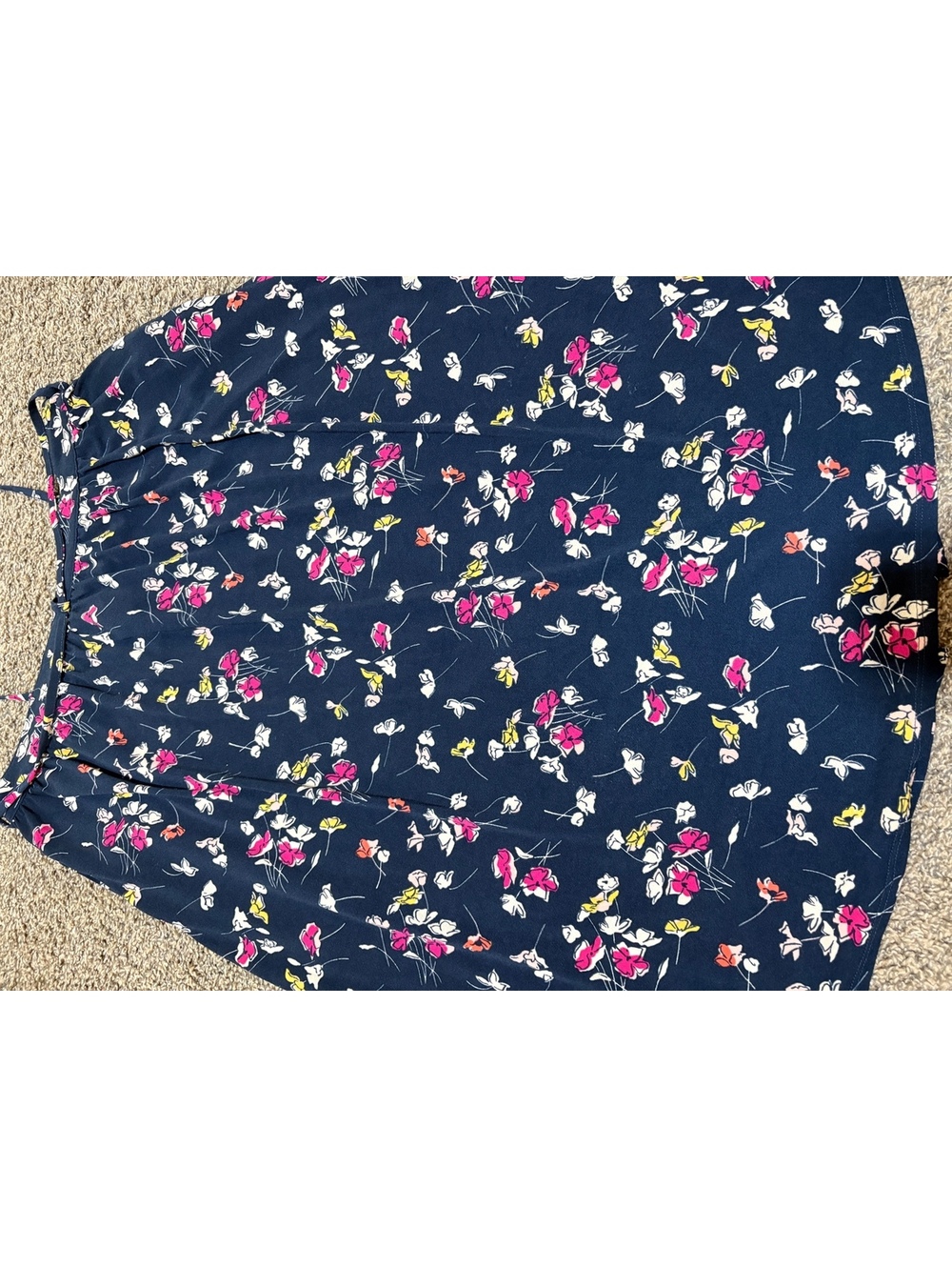 Terra Sky Navy Blue Floral Button-Front Skirt with Belt Size 0X 14W